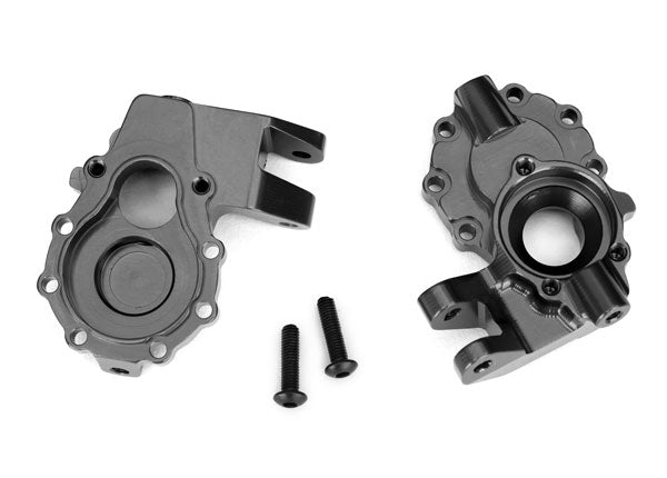 Traxxas Aluminum Portal Drive Housing Inner Front (left & right) Charcoal Gray Anodized (2) TRX-4