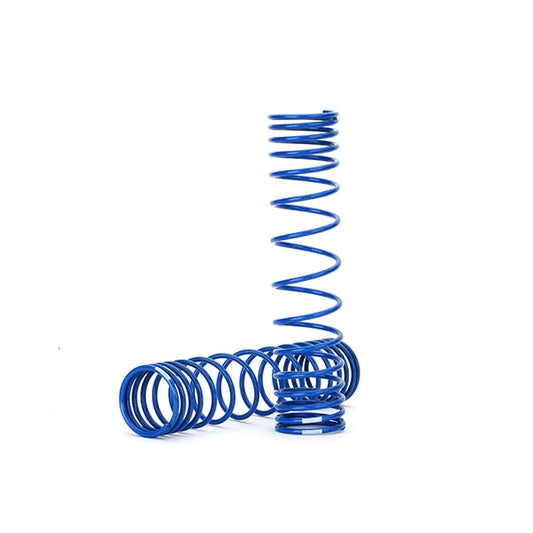 Traxxas Spring, shock, rear (blue) (GTR) (progressive, 1.042 rate) (2)