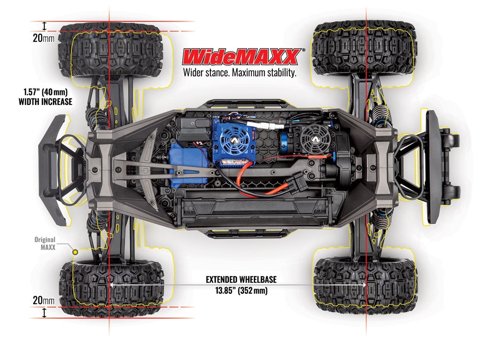 Traxxas 1/8 MAXX with WIDEMAXX 4S Brushless 4WD Monster Truck TSM RTR - Assorted Colors