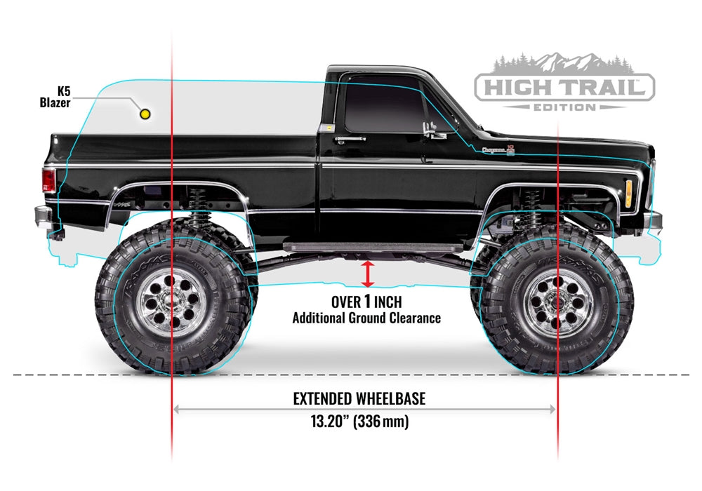 Traxxas TRX-4 High Trail RTR with 1979 Chevy K10 Cheyenne Body - Assorted Colors