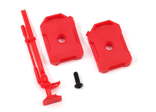 Traxxas Fuel canisters and jack (red), TRX-4M