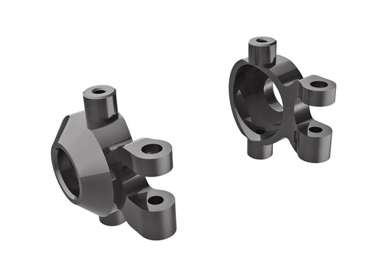 Traxxas Steering Blocks, 6061-T6 Aluminum (Dark Titanium) (left & right), TRX-4M