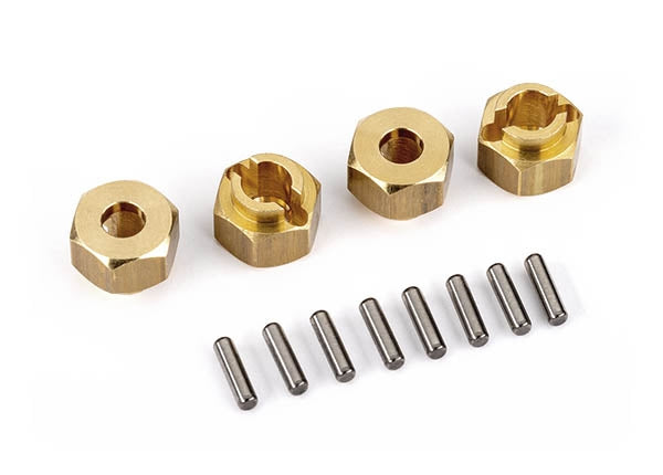 Traxxas Wheel Hubs, 7mm Hex, Brass (1g each), TRX-4M (4)