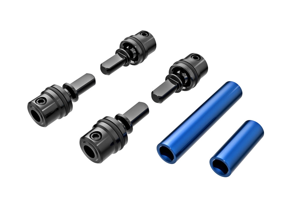 Traxxas Driveshafts, center, male and female, 6061-T6 aluminum, Blue, TRX-4M