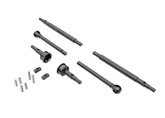 Traxxas Axle shafts, front (2), rear (2), stub axles, front (2), TRX-4M