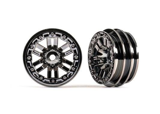 Traxxas Wheels, 1.0", Style 1 (black chrome) (2), TRX-4M