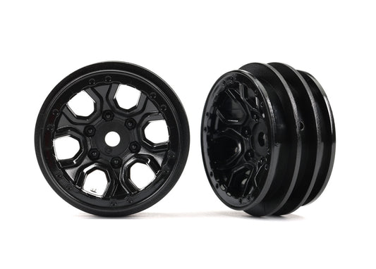 Traxxas Wheels, 1.0", Style 2 (black) (2), TRX-4M