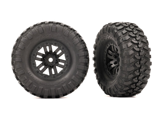 Traxxas Tires, 1.0", Canyon Trail, Pre-mounted on black wheels (2), TRX-4M