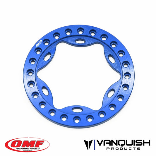 Vanquish Products OMF 1.9" Scallop Beadlock Blue Anodized (1)