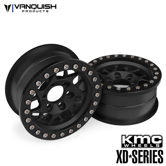 Vanquish Products KMC 1.9" XD127 Bully Wheels Black Anodized (2)