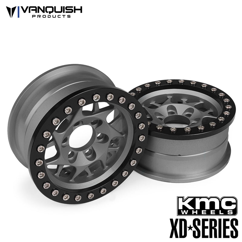 Vanquish Products KMC 1.9" XD127 Bully Wheels Grey Anodized (2)