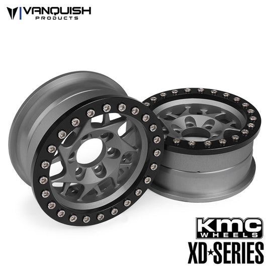 Vanquish Products KMC 1.9" XD127 Bully Wheels Grey Anodized (2)