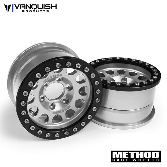 Vanquish Products Method 1.9" Race Wheel 105 Clear / Black Anodized (2)