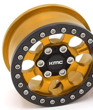 Vanquish Products Single 1.9" Aluminum KMC KM237 Riot Beadlock Wheel Gold Anodized (1)