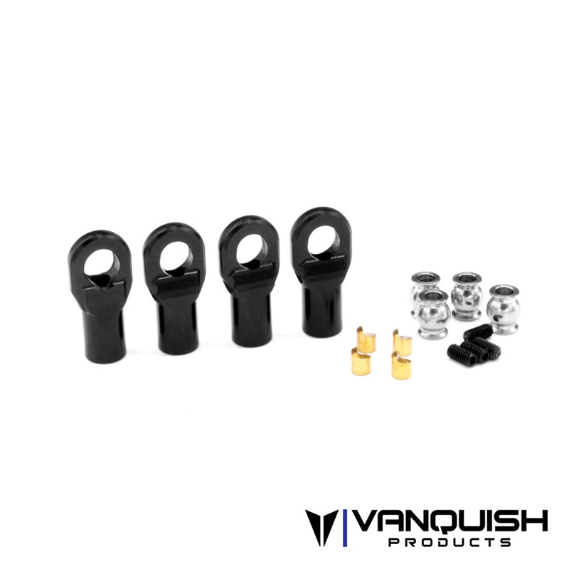 Vanquish Products Machined M4 Straight Rod Ends Black Anodized