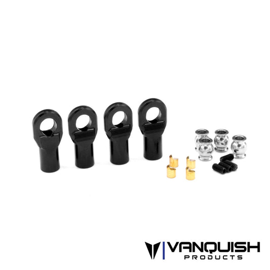 Vanquish Products Machined M4 Straight Rod Ends Black Anodized