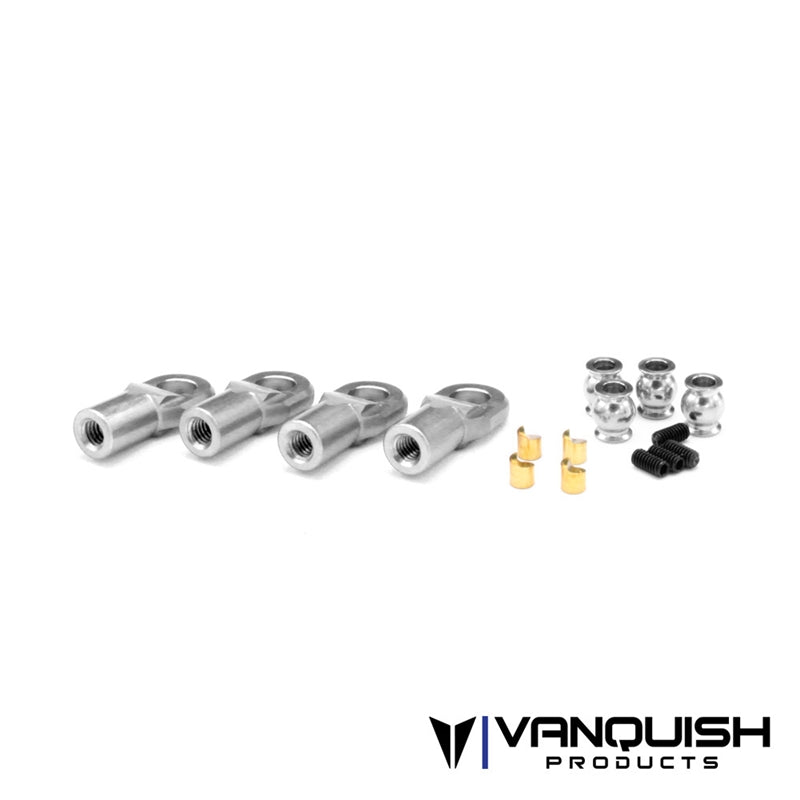 Vanquish Products Machined M4 Straight Rod Ends Clear Anodized