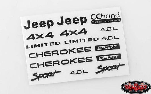RC4WD Metal Emblem Set for Axial SCX10 XJ (Black)
