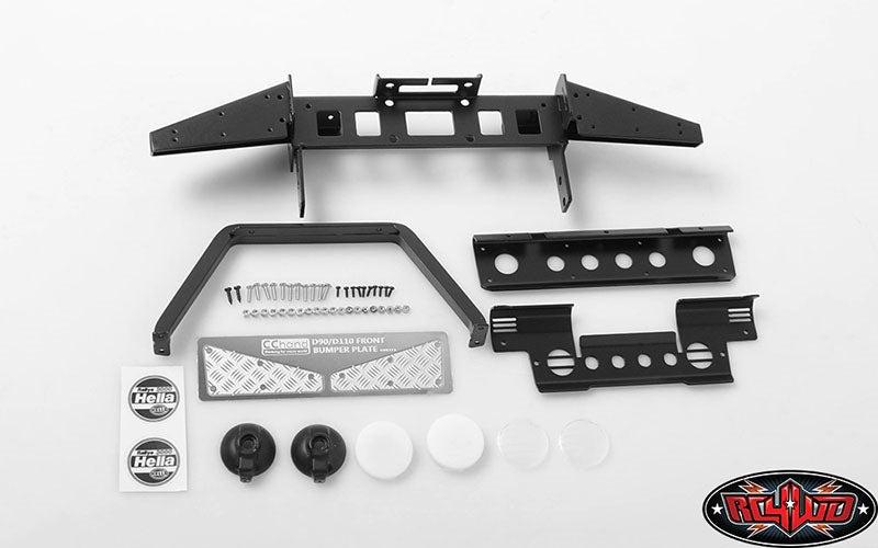 RC4WD Metal Front Bumper w/Stinger and Lights for Gelande II D90/D110