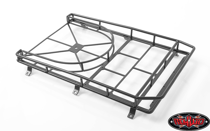 RC4WD Krabs Roof Rack w/Spare Tire Mount for Axial SCX10 II XJ (Black)