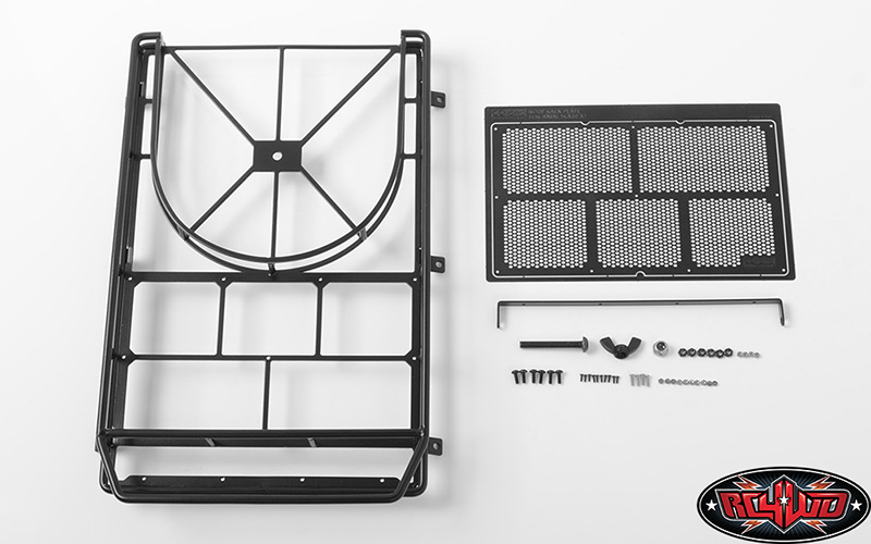 RC4WD Krabs Roof Rack w/Spare Tire Mount for Axial SCX10 II XJ (Black)