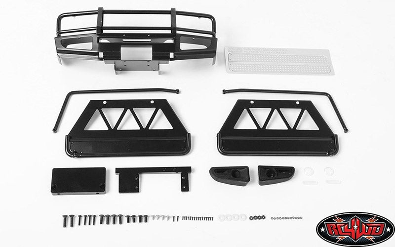 RC4WD Trifecta Front Bumper, Sliders and Side Bars for Land Cruiser LC70 Body (Black)