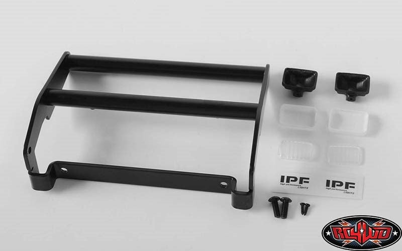 RC4WD Cowboy Front Grille Guard W/Lights for Traxxas TRX-4 '79 Bronco Ranger XLT (Black)