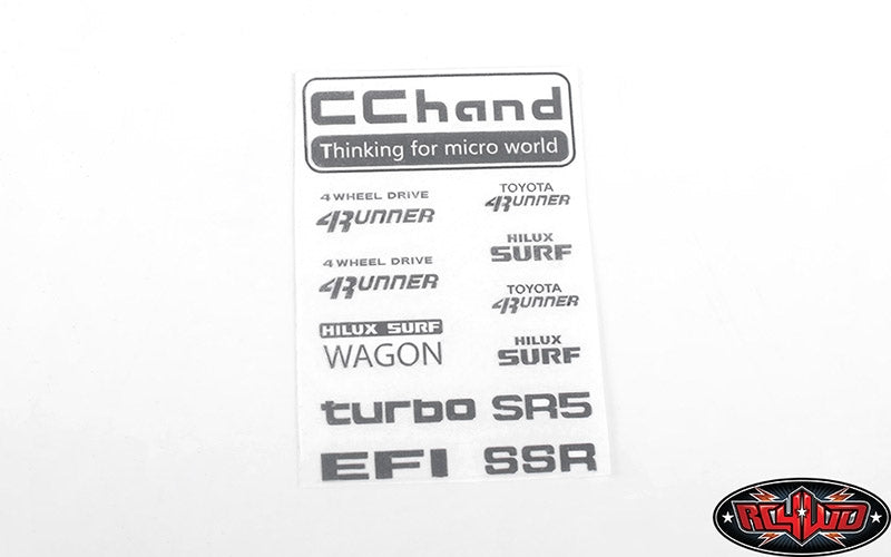 RC4WD Metal Logo Decal Sheet for 1985 Toyota 4Runner Hard Body Complete Set