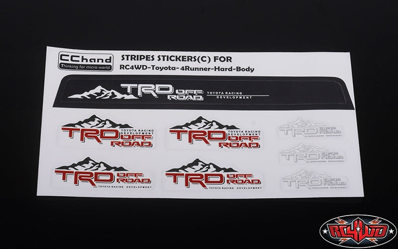 RC4WD Front Windshield Decals for 1985 Toyota 4Runner Hard Body