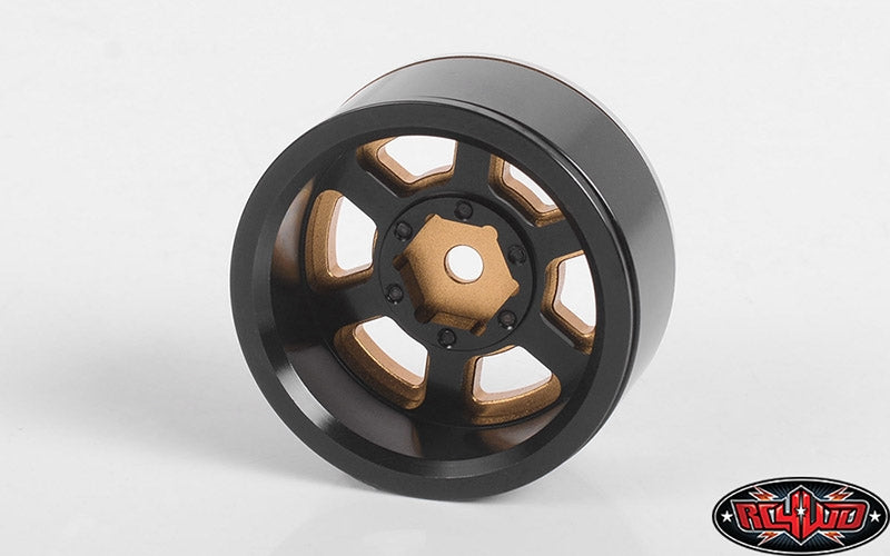RC4WD Six-Spoke 1.55" Internal Beadlock Wheels (Gold) (4)