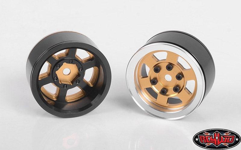 RC4WD Six-Spoke 1.55" Internal Beadlock Wheels (Gold) (4)