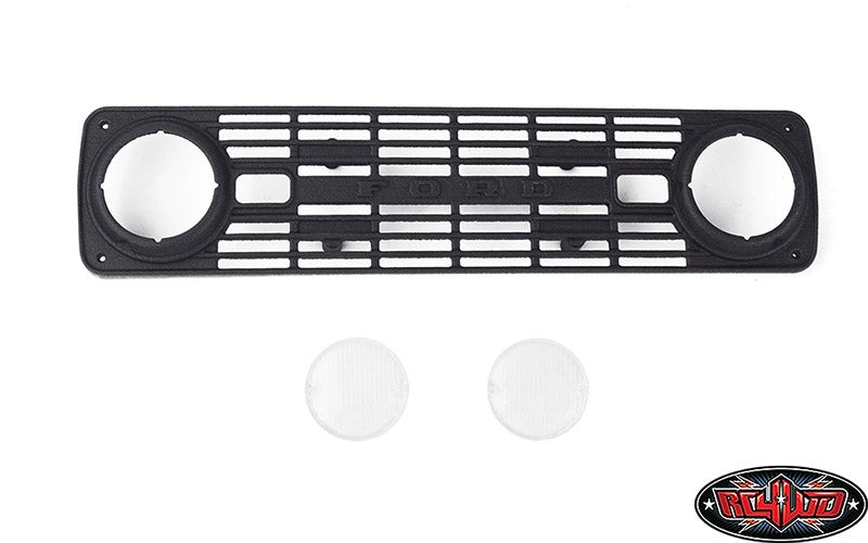 RC4WD Front Grille and Lenses for Axial SCX10 III Early Ford Bronco (Black)