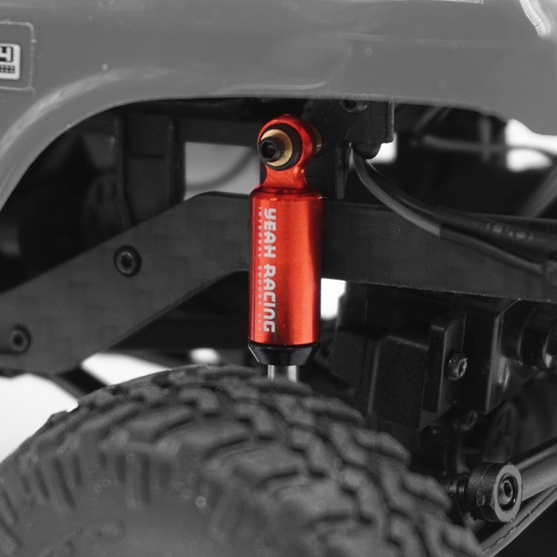 Yeah Racing Aluminum Internal Spring Shocks for Axial SCX24 (2) - Red