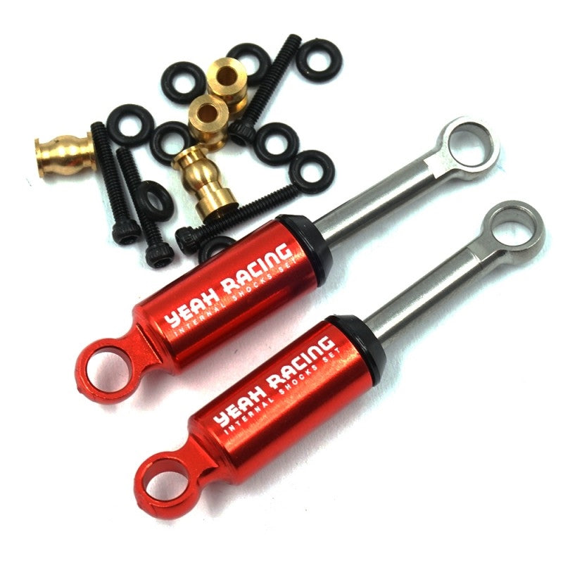 Yeah Racing Aluminum Internal Spring Shocks for Axial SCX24 (2) - Red