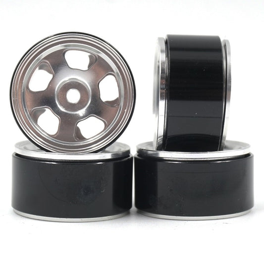 Yeah Racing Aluminum CNC 5 Spoke Beadlock Wheels for Axial SCX24 (4) - Silver