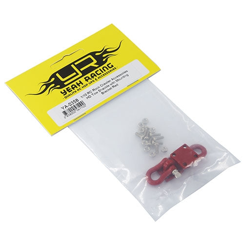 Yeah Racing 1/10 RC Rock Crawler Accessories - Heavy Duty Shackle w/Mounting Bracket (Red)