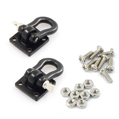 Yeah Racing 1/10 RC Rock Crawler Accessories - Heavy Duty Shackle w/Mounting Bracket - Black