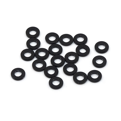 Yeah Racing Aluminum M3 Flat Washer 0.25mm (20pcs) Black