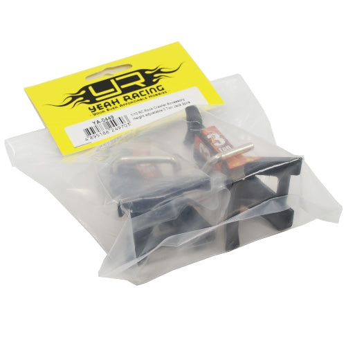 Yeah Racing 1/10 RC Rock Crawler Accessory - Height Adjustable 3 Ton Jack Stand Black 2pcs