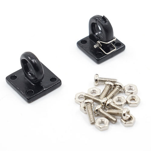 Yeah Racing 1/10 RC Rock Crawler Accessories - Heavy Duty Four Bolt Lunette Ring Tow Hook (Black)