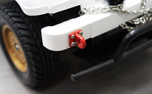 Yeah Racing 1/10 RC Rock Crawler Accessories - Heavy Duty Four Bolt Lunette Ring Tow Hook (Black)