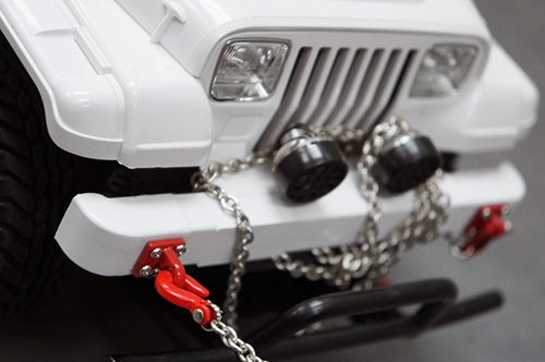 Yeah Racing 1/10 RC Rock Crawler Accessories - Heavy Duty Four Bolt Lunette Ring Tow Hook (Black)