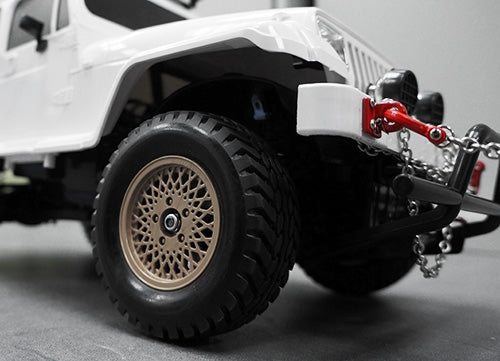 Yeah Racing 1/10 RC Rock Crawler Accessories - Heavy Duty Four Bolt Lunette Ring Tow Hook (Black)