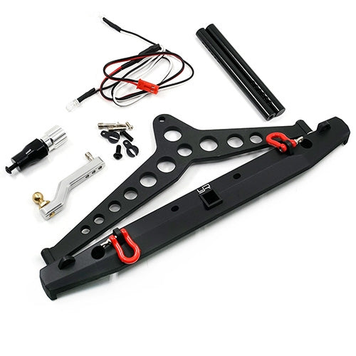 Yeah Racing Aluminum Alloy Rear Bumper & Spare Tire Mount w/ LED Light For SCX10 II - TRX-4