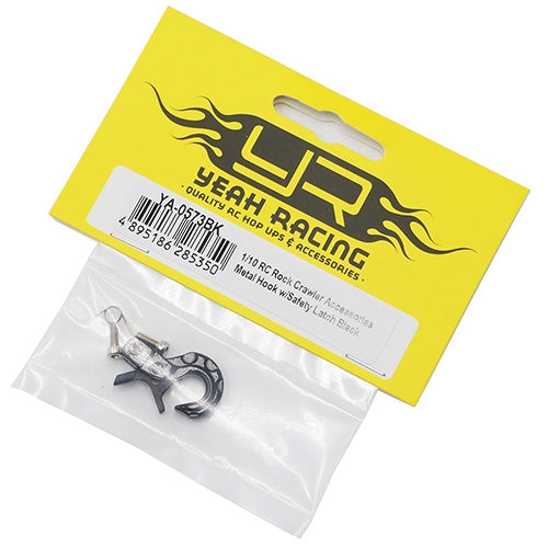 Yeah Racing Scale Spring Loaded Metal Hook Black For RC Crawler