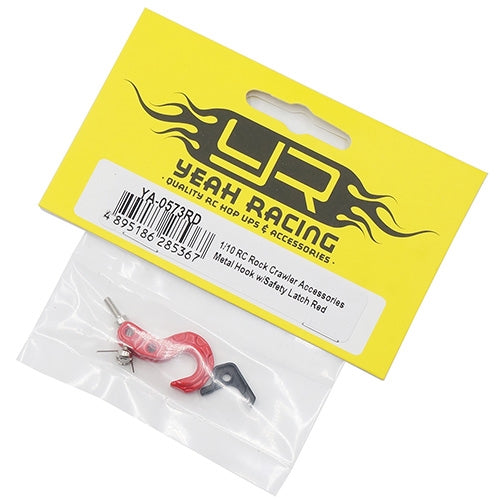 Yeah Racing Scale Spring Loaded Metal Hook Red For RC Crawler