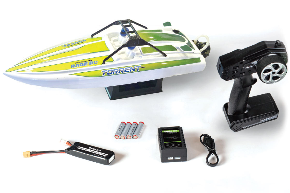 Rage RC Torrent 450BL Brushless Jet Boat RTR - Green