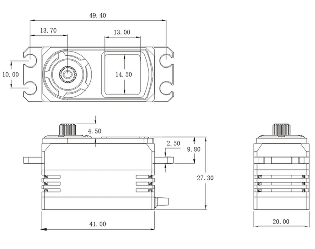 SRT D1S Low Profile HV Coreless Digital Servo (.08s / 256.9oz @ 8.4V)