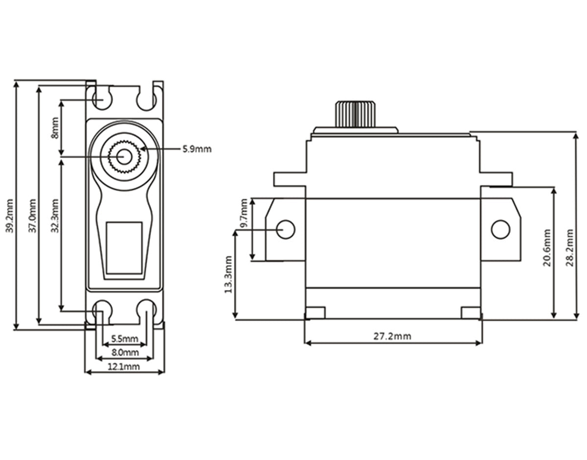 SRT MIN6 Mini HV Coreless Digital Servo (.062s / 125.0oz @ 8.4V)