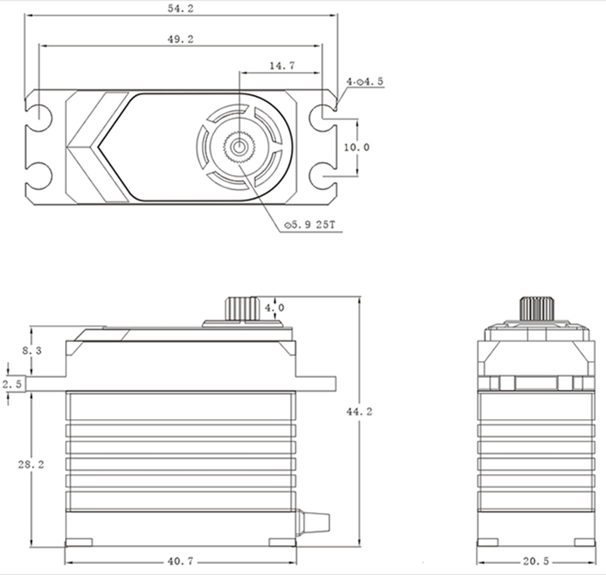 SRT T55 HV Coreless Digital Servo (.19s / 763.8oz @ 8.4V)